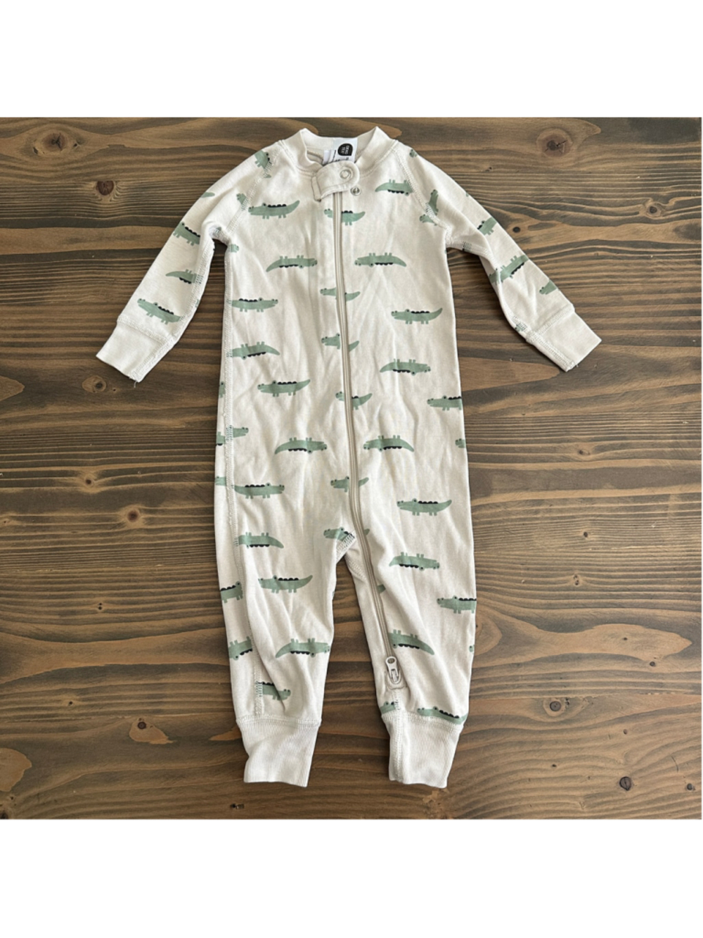 Hanna Andersson Baby Footie Pajamas 70cm 6-12M Organic Cotton Crocodile
